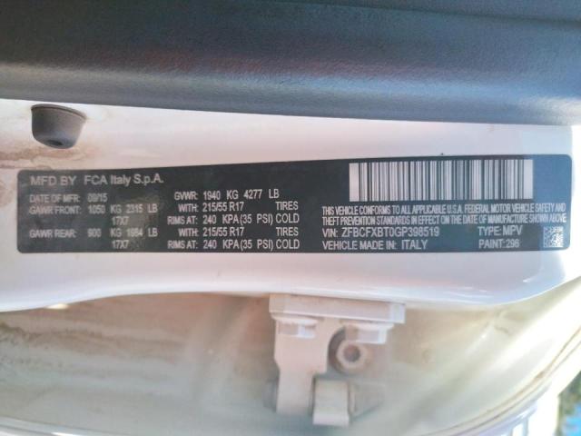 Photo 10 from auction – 2016 FIAT 500X EASY with VIN ZFBCFXBT0GP398519