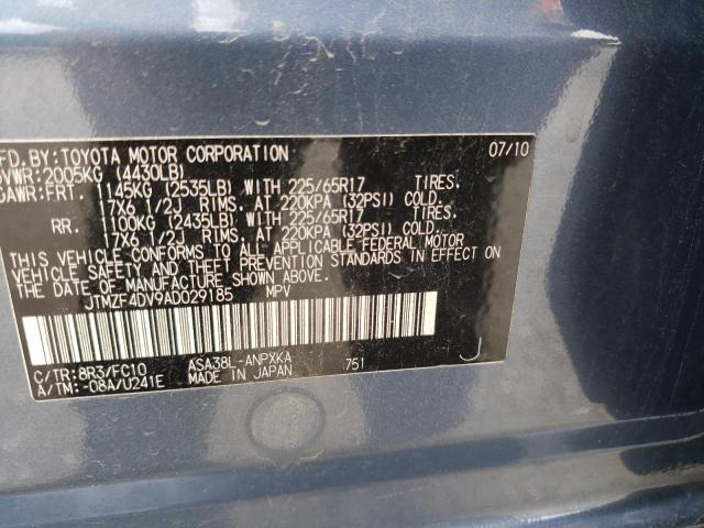 Photo 10 from auction – 2010 TOYOTA RAV4 with VIN JTMZF4DV9AD029185