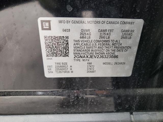Photo 10 from auction – 2018 CHEVROLET EQUINOX LT with VIN 2GNAXJEV2J6323086
