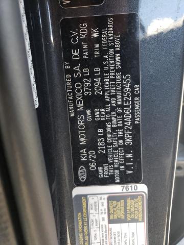 Photo 10 from auction – 2020 KIA FORTE FE with VIN 3KPF24AD6LE259455