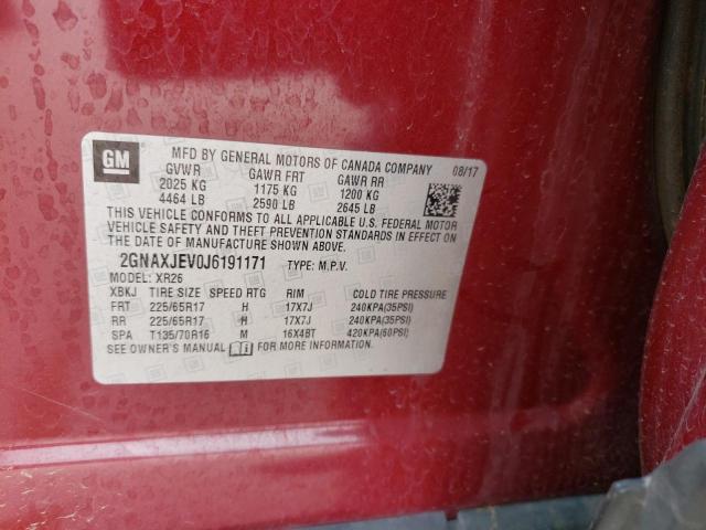 Photo 10 from auction – 2018 CHEVROLET EQUINOX LT with VIN 2GNAXJEV0J6191171