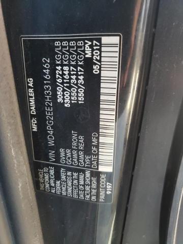 Photo 10 from auction – 2017 MERCEDES-BENZ METRIS with VIN WD4PG2EE2H3316462