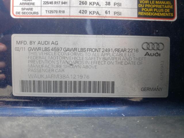 Photo 10 from auction – 2011 AUDI A3 PREMIUM with VIN WAUKJAFM3BA121976