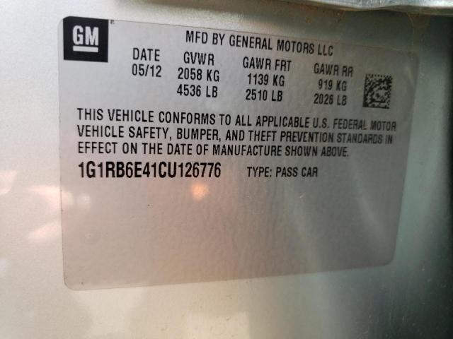 Photo 10 from auction – 2012 CHEVROLET VOLT with VIN 1G1RB6E41CU126776