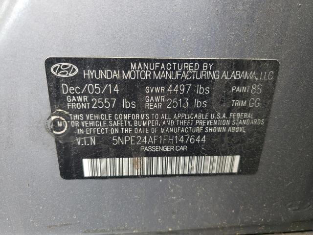 Photo 10 from auction – 2015 HYUNDAI SONATA SE with VIN 5NPE24AF1FH147644