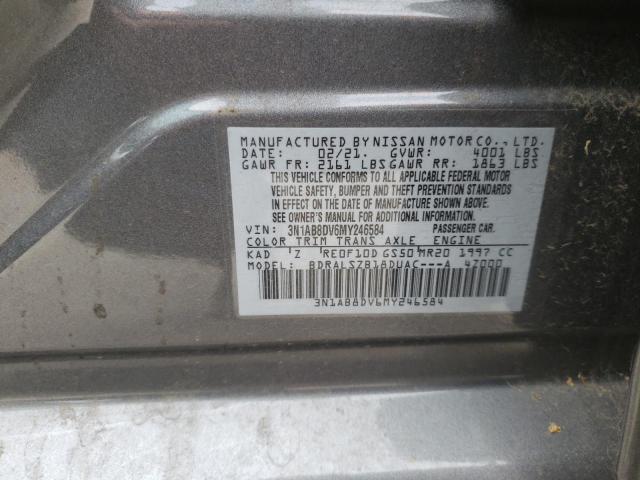 Photo 10 from auction – 2021 NISSAN SENTRA SR with VIN 3N1AB8DV6MY246584