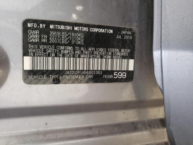 Photo 10 from auction – 2017 MITSUBISHI LANCER ES with VIN JA32U2FU4HU001383