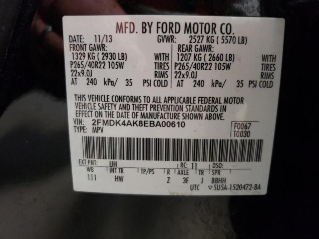 Photo 10 from auction – 2014 FORD EDGE SPORT with VIN 2FMDK4AK8EBA00610