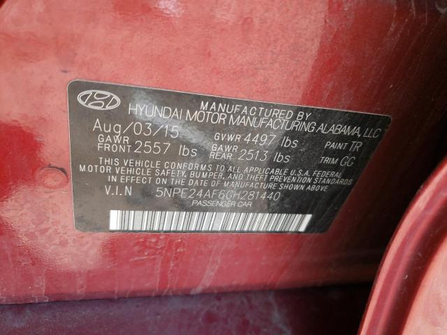 Photo 10 from auction – 2016 HYUNDAI SONATA SE with VIN 5NPE24AF6GH281440
