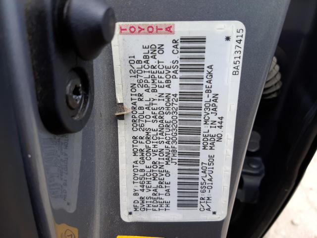 Photo 10 from auction – 2002 LEXUS ES 300 with VIN JTHBF30G320032724