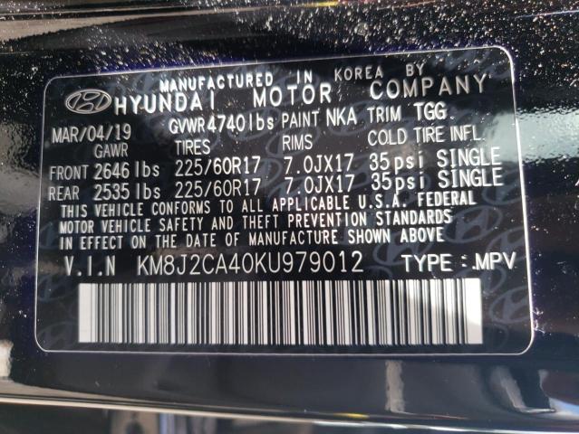 Photo 10 from auction – 2019 HYUNDAI TUCSON SE with VIN KM8J2CA40KU979012