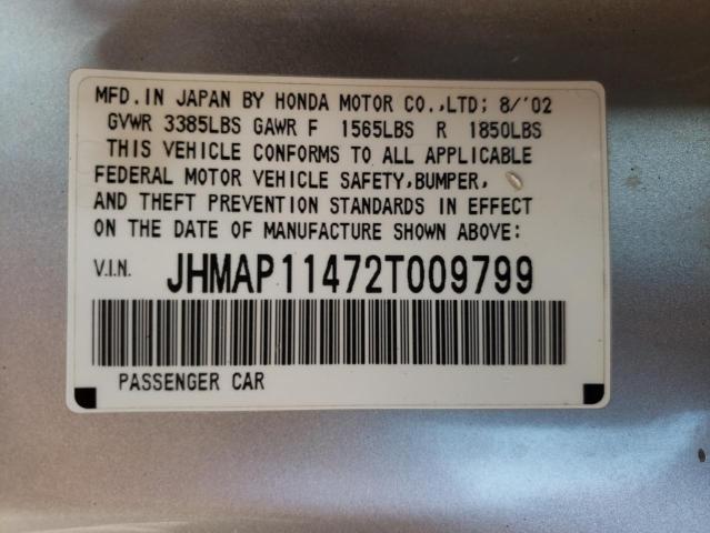 Photo 10 from auction – 2002 HONDA S2000 with VIN JHMAP11472T009799