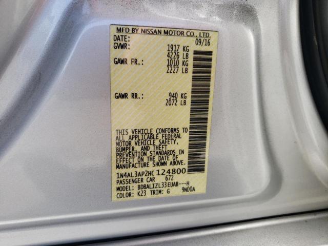 Photo 10 from auction – 2017 NISSAN ALTIMA 2.5 with VIN 1N4AL3AP2HC124800