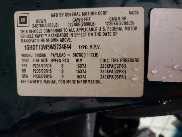 Photo 10 from auction – 1998 OLDSMOBILE BRAVADA with VIN 1GHDT13W5W2724644