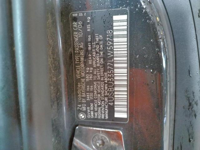 Photo 10 from auction – 2007 BMW Z4 3.0 with VIN 4USBU33577LW59718