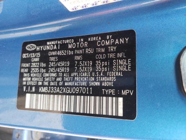 Photo 10 from auction – 2016 HYUNDAI TUCSON LIM with VIN KM8J33A2XGU097011
