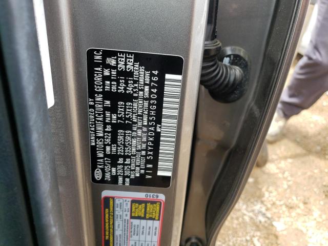 Photo 10 from auction – 2017 KIA SORENTO SX with VIN 5XYPKDA55HG304764
