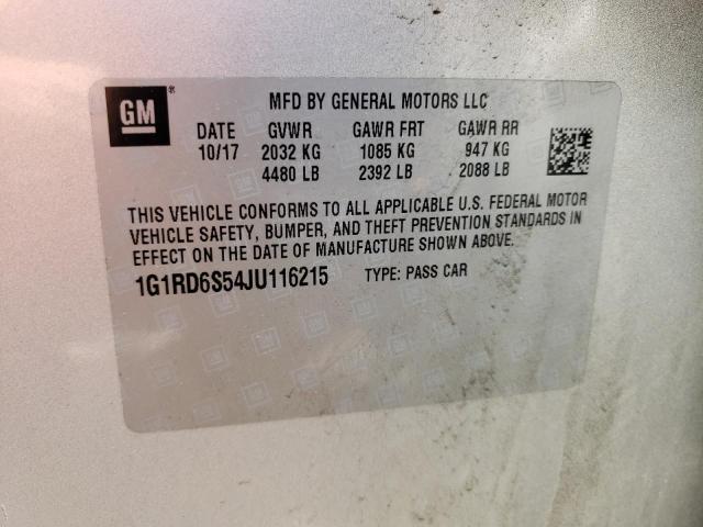 Photo 10 from auction – 2018 CHEVROLET VOLT PREMI with VIN 1G1RD6S54JU116215