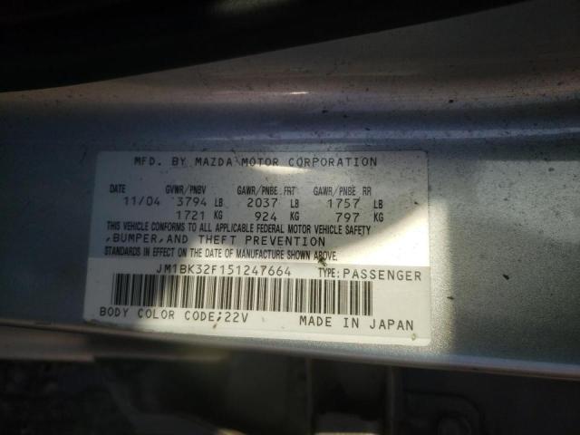 Photo 10 from auction – 2005 MAZDA 3 I with VIN JM1BK32F151247664