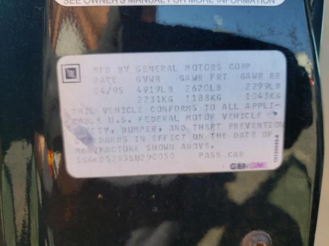 Photo 10 from auction – 1995 CADILLAC DEVILLE with VIN 1G6KD52B5SU290050