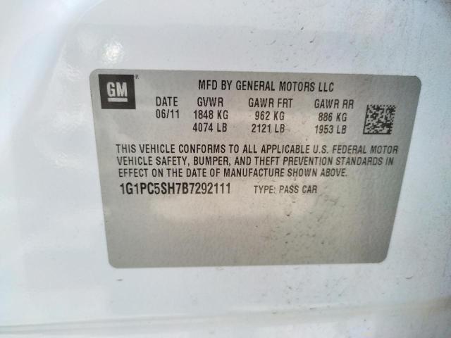 Photo 10 from auction – 2011 CHEVROLET CRUZE LS with VIN 1G1PC5SH7B7292111
