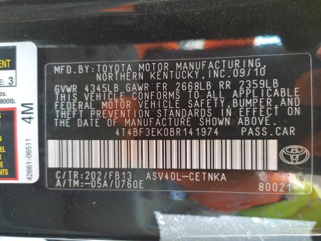 Photo 10 from auction – 2011 TOYOTA CAMRY BASE with VIN 4T4BF3EK0BR141974