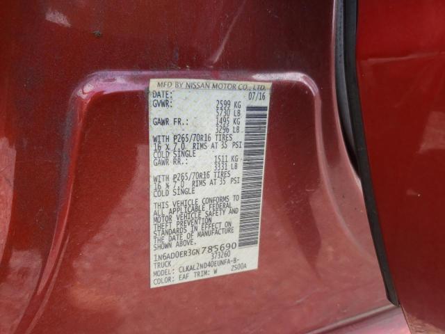 Photo 10 from auction – 2016 NISSAN FRONTIER S with VIN 1N6AD0ER3GN785690
