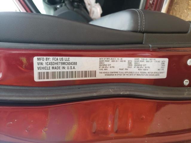 Photo 10 from auction – 2021 DODGE DURANGO CI with VIN 1C4SDHET9MC604388