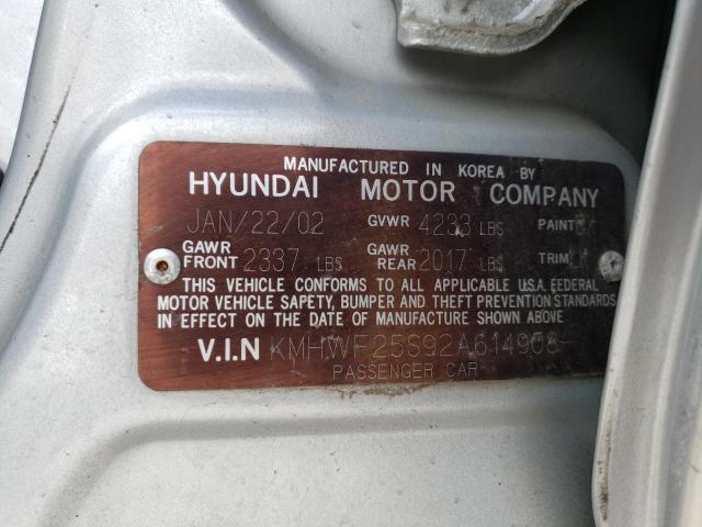 Photo 10 from auction – 2002 HYUNDAI SONATA GL with VIN KMHWF25S92A614908