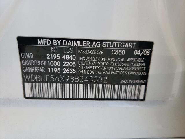 Photo 10 from auction – 2008 MERCEDES-BENZ E 350 with VIN WDBUF56X98B348332