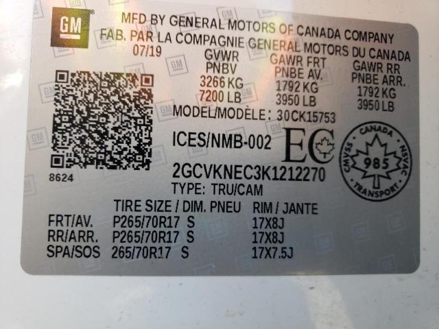 Photo 10 from auction – 2019 CHEVROLET SILVERADO with VIN 2GCVKNEC3K1212270