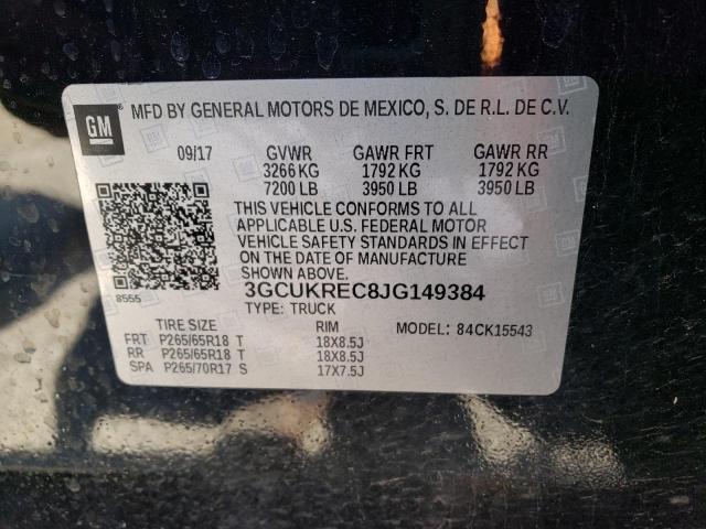 Photo 10 from auction – 2018 CHEVROLET SILVERADO with VIN 3GCUKREC8JG149384
