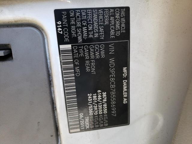 Photo 10 from auction – 2011 MERCEDES-BENZ SPRINTER 2 with VIN WD3PE8CB7B5586997