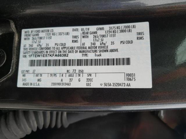 Photo 10 from auction – 2019 FORD F150 SUPER with VIN 1FTEW1E57KFA66382