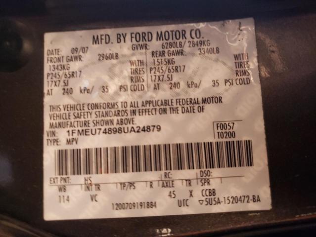 Photo 10 from auction – 2008 FORD EXPLORER E with VIN 1FMEU74898UA24879
