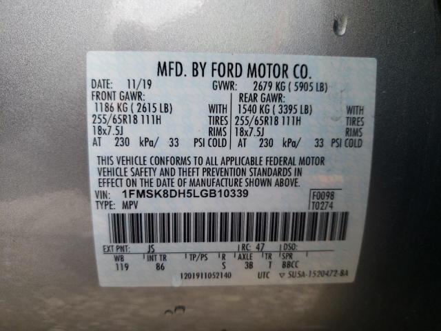 Photo 10 from auction – 2020 FORD EXPLORER X with VIN 1FMSK8DH5LGB10339