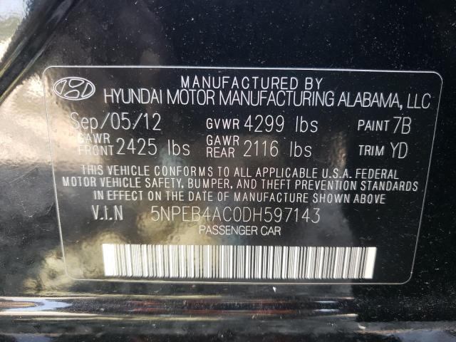 Photo 10 from auction – 2013 HYUNDAI SONATA GLS with VIN 5NPEB4AC0DH597143