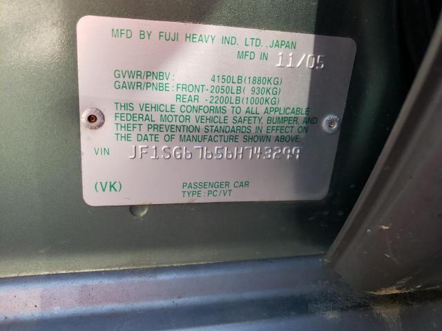 Photo 10 from auction – 2006 SUBARU FORESTER 2 with VIN JF1SG67656H743299
