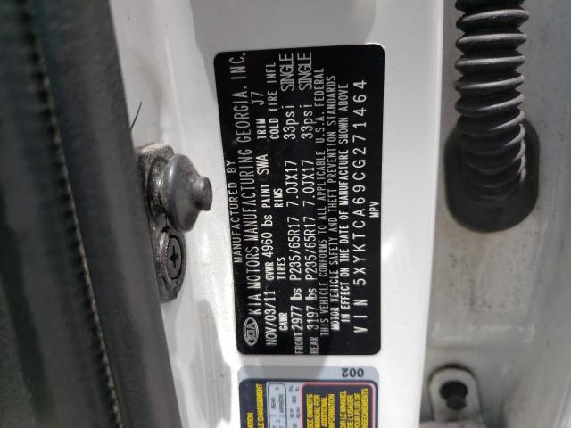 Photo 10 from auction – 2012 KIA SORENTO BA with VIN 5XYKTCA69CG271464