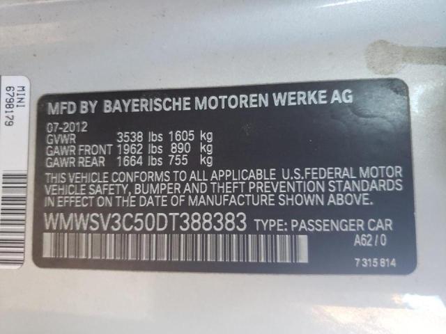 Photo 10 from auction – 2013 MINI COOPER S with VIN WMWSV3C50DT388383