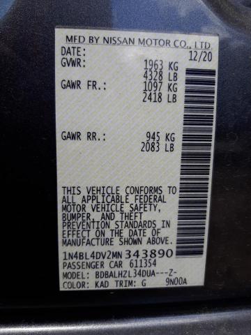 Photo 10 from auction – 2021 NISSAN ALTIMA SV with VIN 1N4BL4DV2MN343890