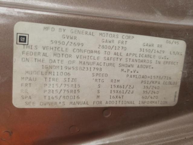 Photo 10 from auction – 1995 CHEVROLET ASTRO with VIN 1GNDM19W5SB231798