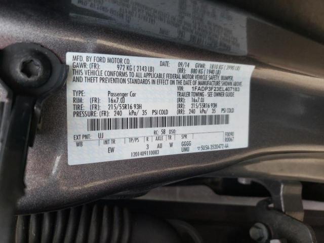 Photo 10 from auction – 2014 FORD FOCUS SE with VIN 1FADP3F23EL407183