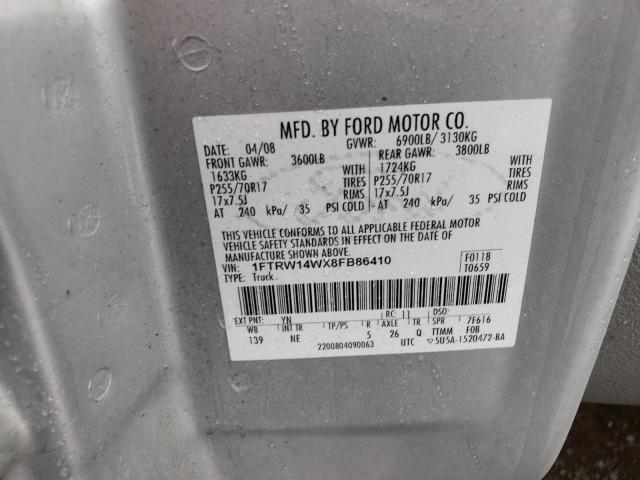 Photo 10 from auction – 2008 FORD F150 SUPER with VIN 1FTRW14WX8FB86410