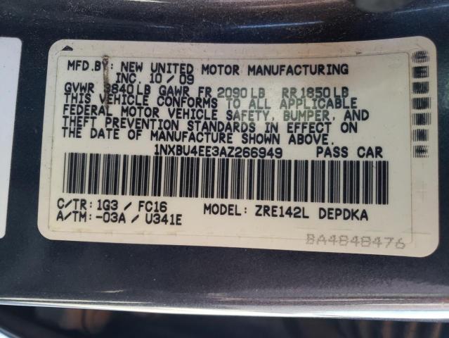 Photo 10 from auction – 2010 TOYOTA COROLLA BA with VIN 1NXBU4EE3AZ266949