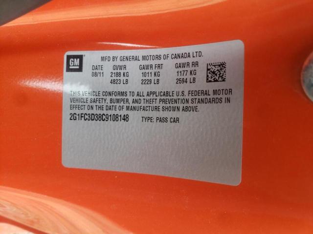 Photo 10 from auction – 2012 CHEVROLET CAMARO LT with VIN 2G1FC3D38C9108148