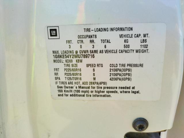 Photo 10 from auction – 1998 CADILLAC DEVILLE with VIN 1G6KE54Y2WU789716