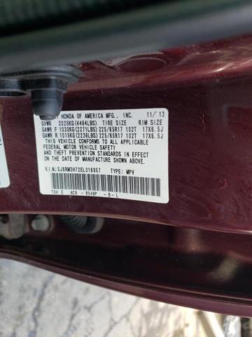 Photo 10 from auction – 2014 HONDA CR-V EXL with VIN 5J6RM3H72EL016957