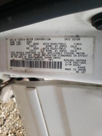 Photo 10 from auction – 1998 TOYOTA 4RUNNER with VIN JT3GM84R1W0032107