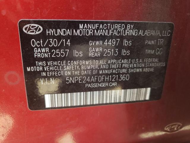 Photo 10 from auction – 2015 HYUNDAI SONATA SE with VIN 5NPE24AF0FH121360